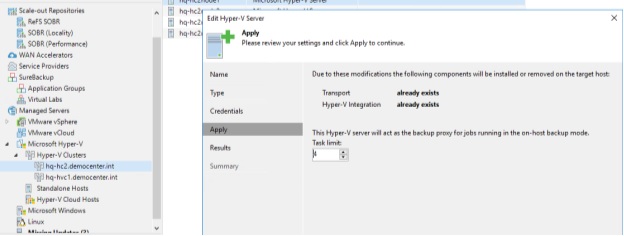Setting concurrent tasks for on-host transport mode